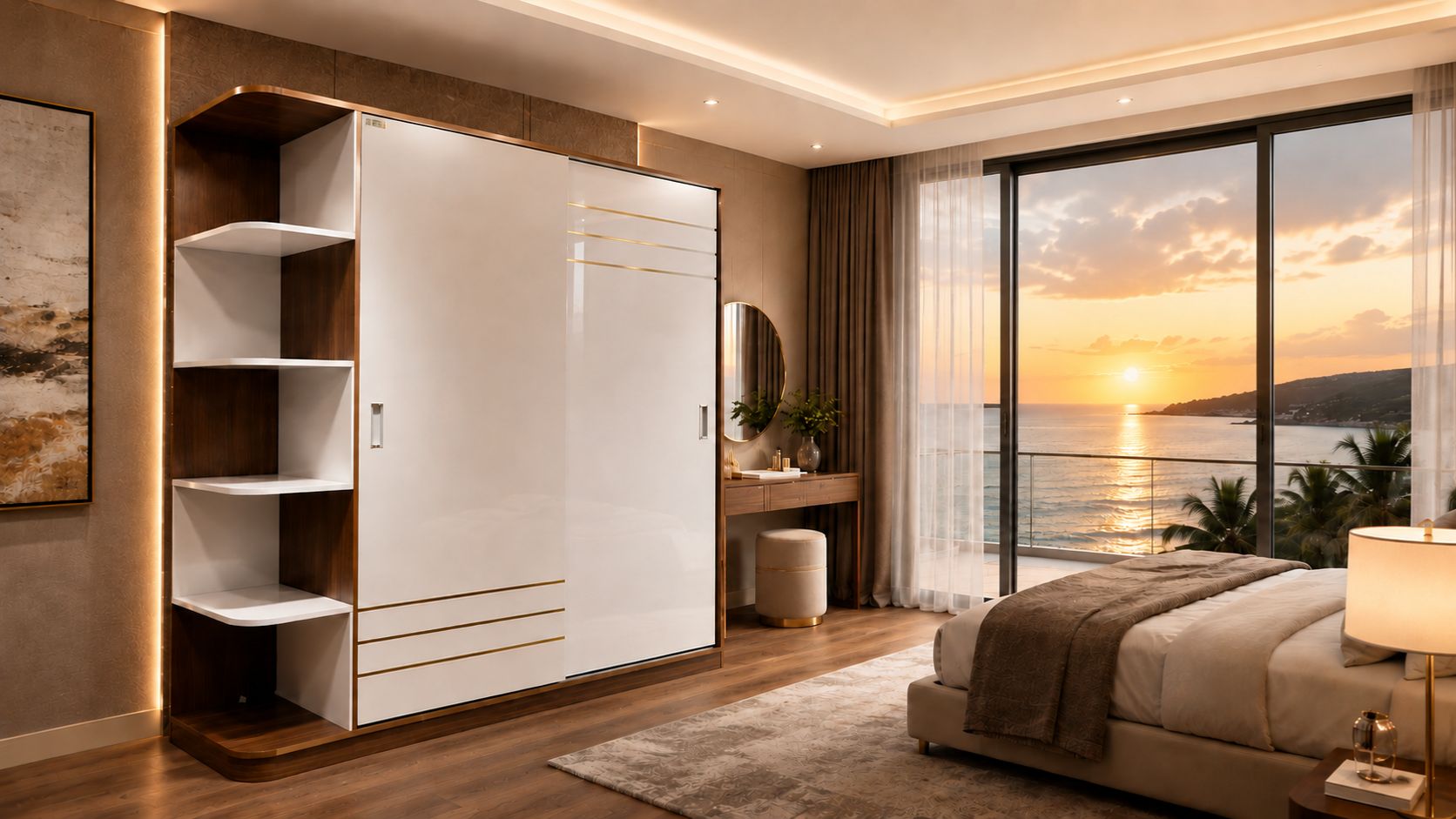Tủ quần áo cánh trượt gây ấn tượng với thiết kế độc đáo